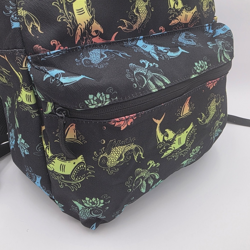 Hurley Underwater Aerial Backpack Unisex Bookbag Black Multicolor Ocean Theme - Picture 5 of 11